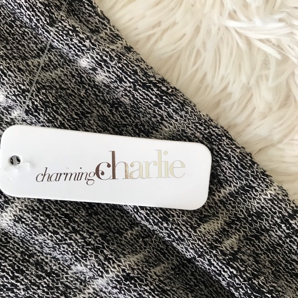 NWT Charming Charlie black and cream sweater - Picture 7 of 8